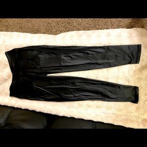 Victoria’s Secret, Faux leather, workout leggings.